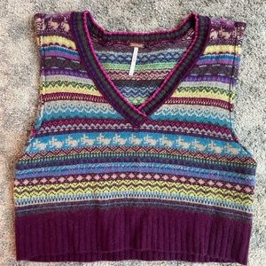 Women’s Multi Colored Free People Sweater Vest Size Large